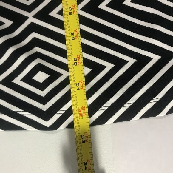 Worthington Women's Size 6 Small Black & Whit Dress Peplum Style Striped Diamond - Picture 14 of 14